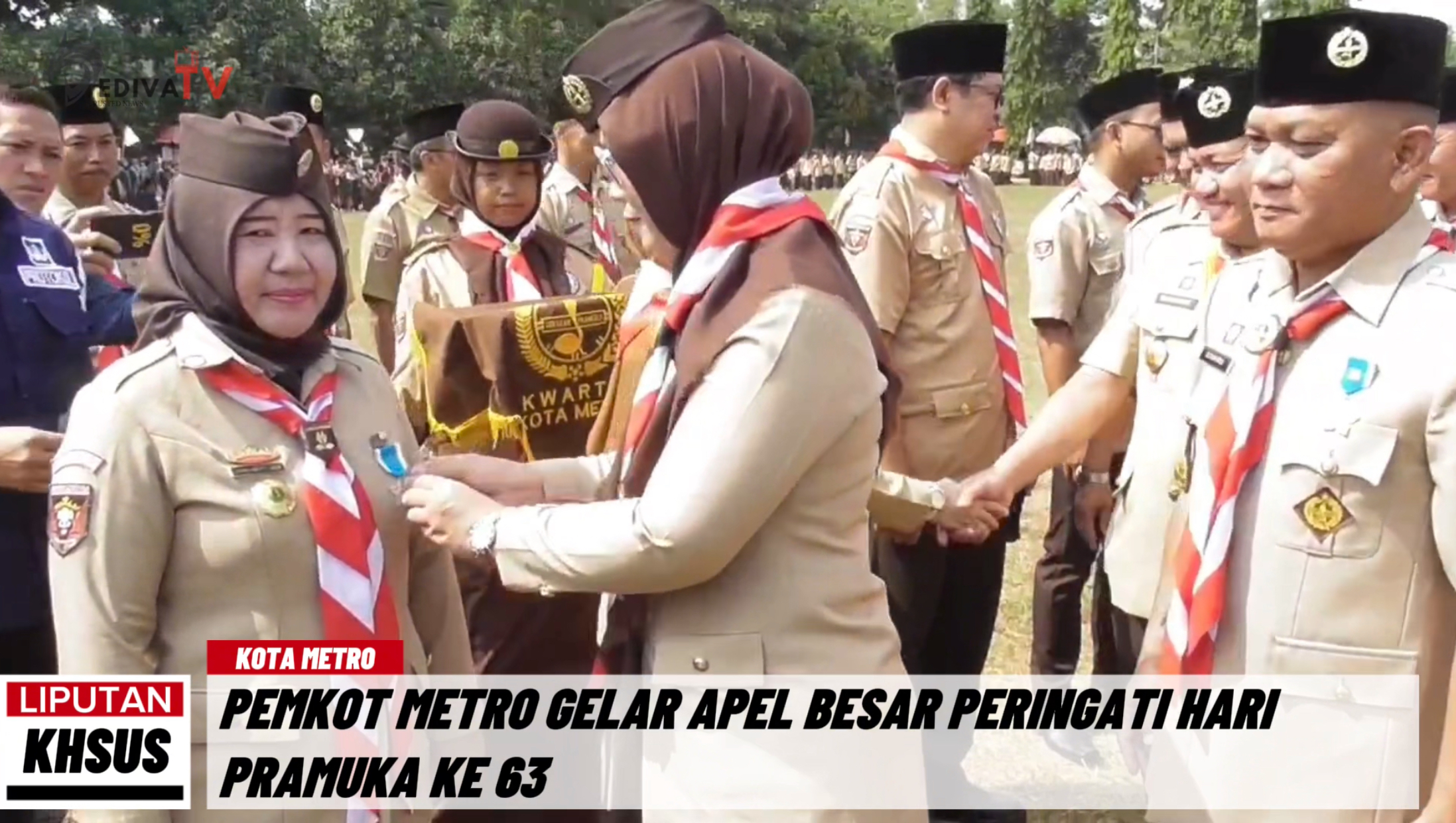PEMKOT METRO GELAR APEL BESAR PERINGATI HARI PRAMUKA KE-63